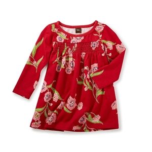 Tea Collection Rowan Smocked - Red Lantern